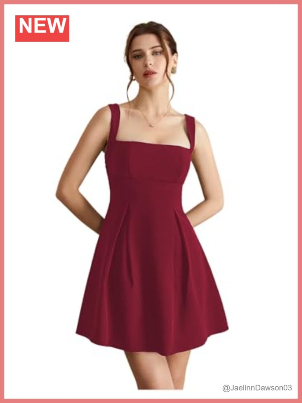 Sleeveless Square Neck Fit & Flare Mini Dress - Women's A-Line Party Dress